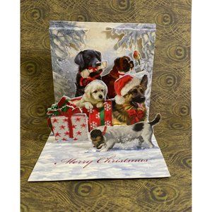 Up With Paper 3D Pop Up Greeting Card Christmas Dogs, Multicolor (1059)